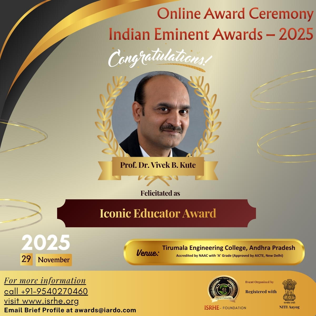 Prof. Dr. Vivek B. Kute